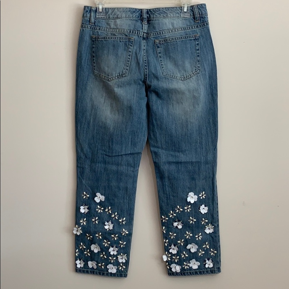 Michael‎ Kors - flower embellished crop jeans, 4 - Picture 4 of 14